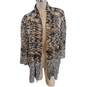 Chico's Size 3 XL Multicolor Patterned Cardigan Lightweight